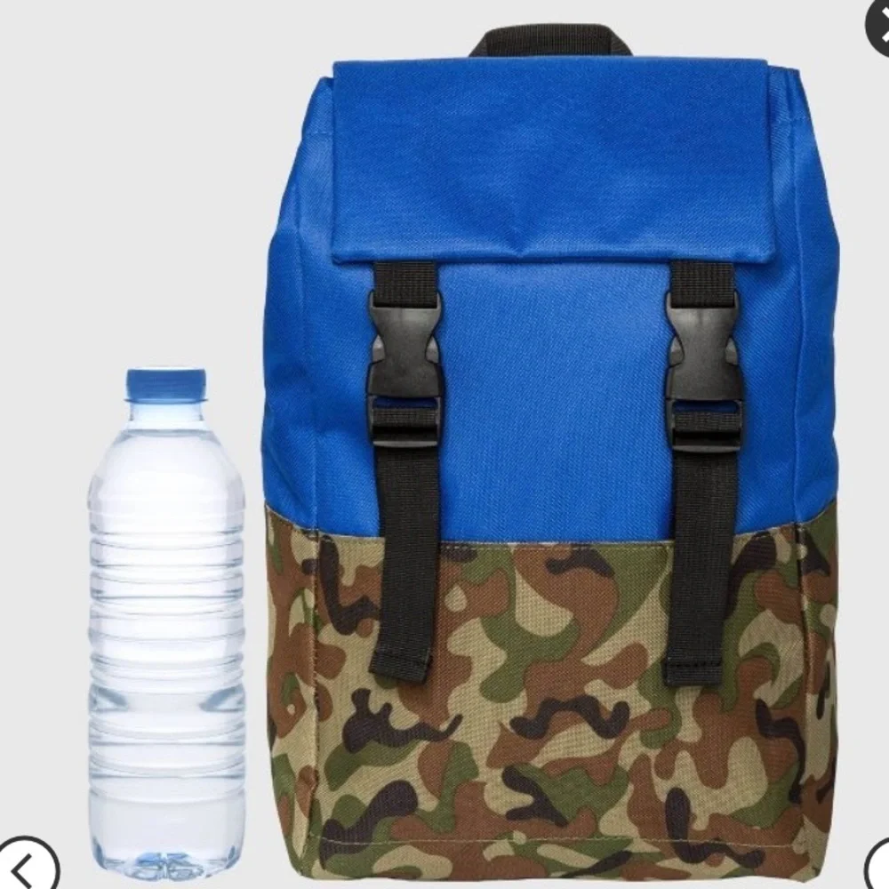 NWT toddler boys blue & green camo backpack